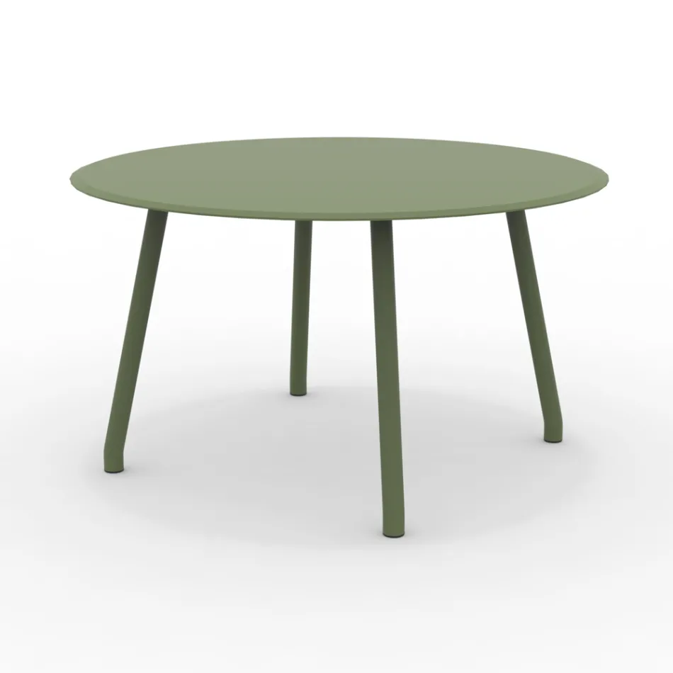 Tavolo Rotondo 130 cm da Esterno in Alluminio di Diverse Finiture - Risplendente Viadurini