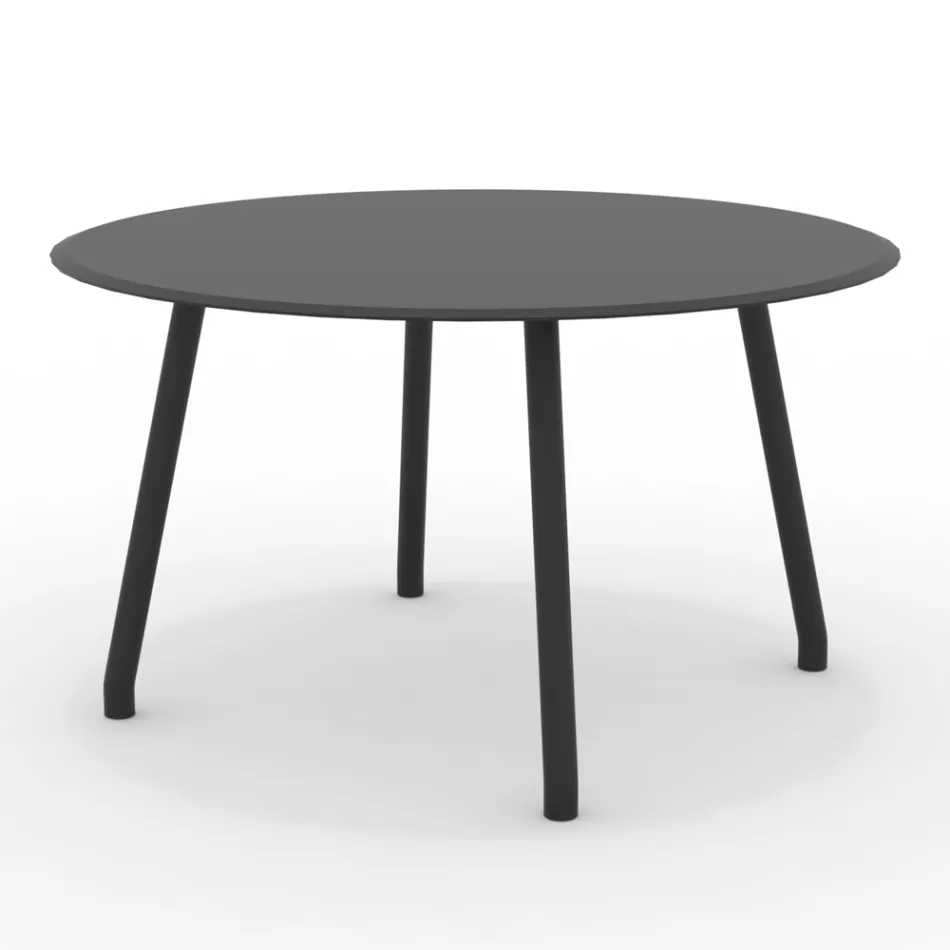 Tavolo Rotondo 130 cm da Esterno in Alluminio di Diverse Finiture - Risplendente Viadurini