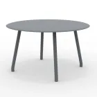 Tavolo Rotondo 130 cm da Esterno in Alluminio di Diverse Finiture - Risplendente Viadurini