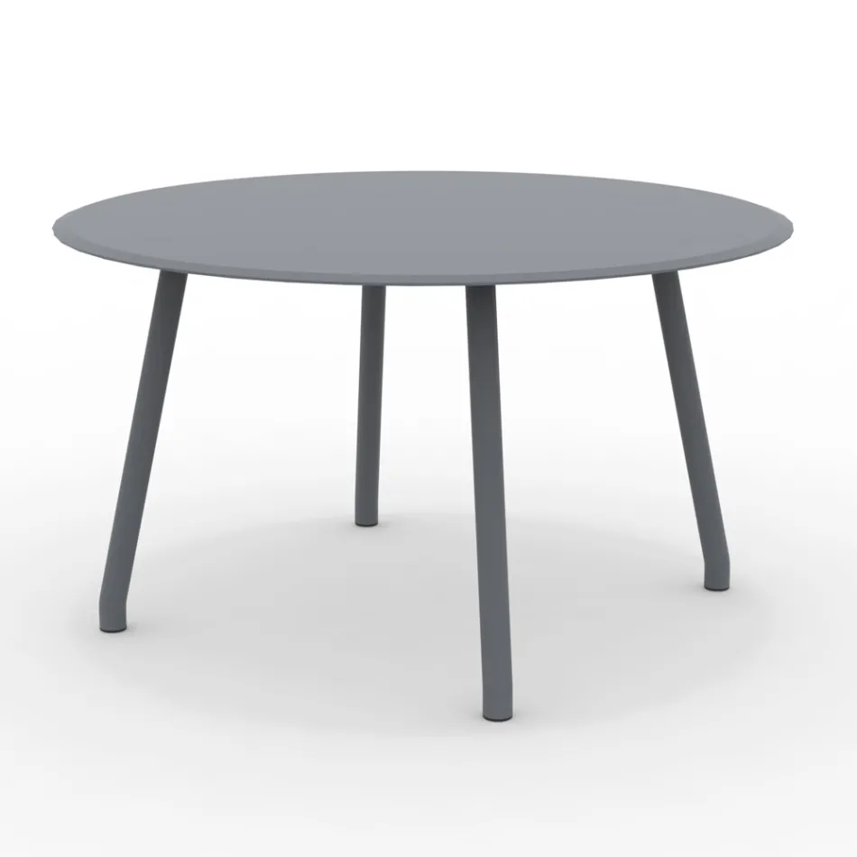 Tavolo Rotondo 130 cm da Esterno in Alluminio di Diverse Finiture - Risplendente Viadurini