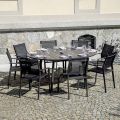 Tavolo Rotondo Allungabile a 170 cm in Alluminio Antracite - Rivara