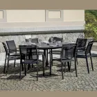 Tavolo Rotondo Allungabile a 170 cm in Alluminio Antracite - Rivara Viadurini