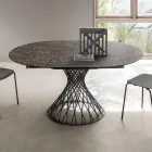 Tavolo Rotondo Allungabile a 170 cm in Metallo e HPL - Sorriso Viadurini