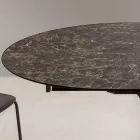 Tavolo Rotondo Allungabile a 170 cm in Metallo e HPL - Sorriso Viadurini