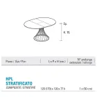 Tavolo Rotondo Allungabile a 170 cm in Metallo e HPL - Sorriso Viadurini