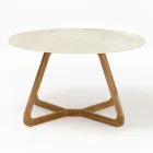 Tavolo Rotondo da Esterno in Ceramica Chianca di Ostuni Made in Italy - Pegaso Viadurini