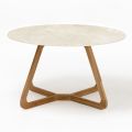Tavolo Rotondo da Esterno in Ceramica Chianca di Ostuni Made in Italy - Pegaso