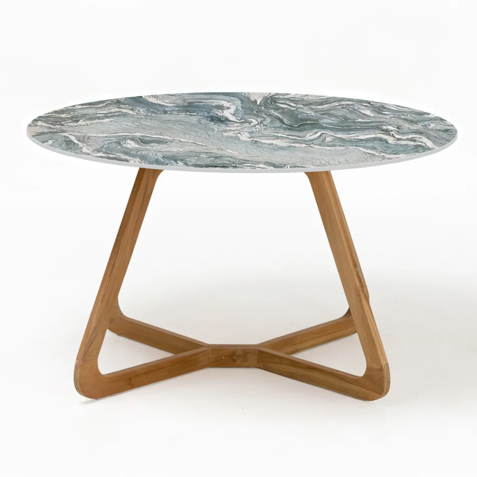 Tavolo Rotondo da Esterno in Ceramica Iconic Ciprus Made in Italy - Pegaso Viadurini