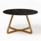 Tavolo Rotondo da Esterno in Ceramica Nero Marquinia Made in Italy - Pegaso Viadurini