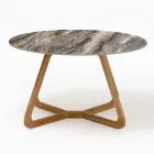 Tavolo Rotondo da Esterno in Ceramica Orobico Luxe Made in Italy - Pegaso Viadurini