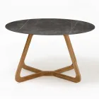 Tavolo Rotondo da Esterno in Ceramica Pietra Grey Made in Italy - Pegaso Viadurini