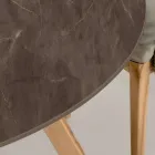 Tavolo Rotondo da Esterno in Ceramica Pulpis Brown Made in Italy - Pegaso Viadurini