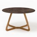 Tavolo Rotondo da Esterno in Ceramica Pulpis Brown Made in Italy - Pegaso