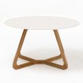 Tavolo Rotondo da Esterno in Ceramica Terrazzo White Made in Italy - Pegaso