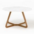 Tavolo Rotondo da Esterno in Ceramica Total White Made in Italy - Pegaso