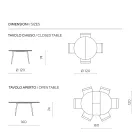 Tavolo Rotondo da Sei Persone con Piano in Mdf e Base in Metallo - Croma Viadurini