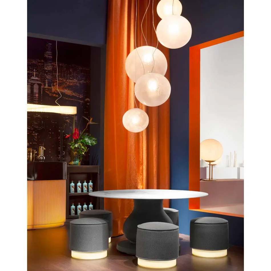 Tavolo Rotondo Design Classico,Ø140 e piano HPL - Ottocento by Slide Viadurini