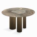 Tavolo Rotondo Fisso in Ceramica e Acciaio Made in Italy - Forbici
