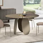Tavolo Rotondo in Vetro Martellato Retroargentato Made in Italy - Almo Viadurini