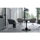 Tavolo Rotondo Moderno in Marmo di Carrara e Marquinia Made in Italy – Dollars Viadurini