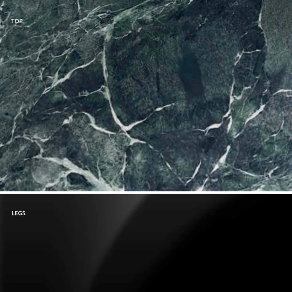 Tavolo Rotondo Moderno in Marmo di Carrara e Marquinia Made in Italy – Dollars Viadurini
