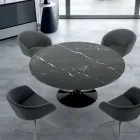 Tavolo Rotondo Moderno in Marmo Marquinia Made in Italy – Dollars Viadurini