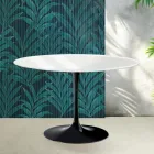 Tavolo Rotondo Tulip Saarinen H 74 cm in Ceramica Florim Bianco Lucido - Scarlet Viadurini