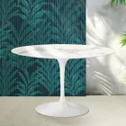 Tavolo Rotondo Tulip Saarinen H 74 cm in Ceramica Florim Statuario Lucido - Scarlet Viadurini