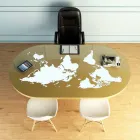 Tavolo scrivania moderno con piano in vetro made in Italy, Pontida Viadurini