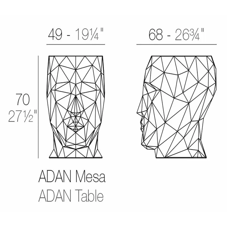 Tavolo / sgabello per esterno di design Adan by Vondom, in polietilene Viadurini