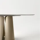 Tavolo Tondo da Pranzo con Piano in Ceramica di Design Made in Italy - Caleido Viadurini