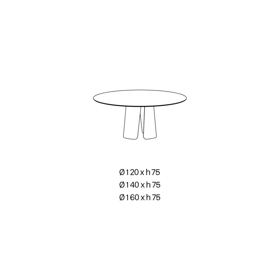 Tavolo Tondo da Pranzo con Piano in Ceramica di Design Made in Italy - Caleido Viadurini