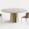 Tavolo Tondo da Pranzo con Piano in Ceramica di Design Made in Italy - Caleido