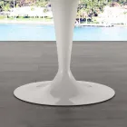 Tavolo tondo diametro 120 cm con piano in marmo carrara bianco Rimini Viadurini