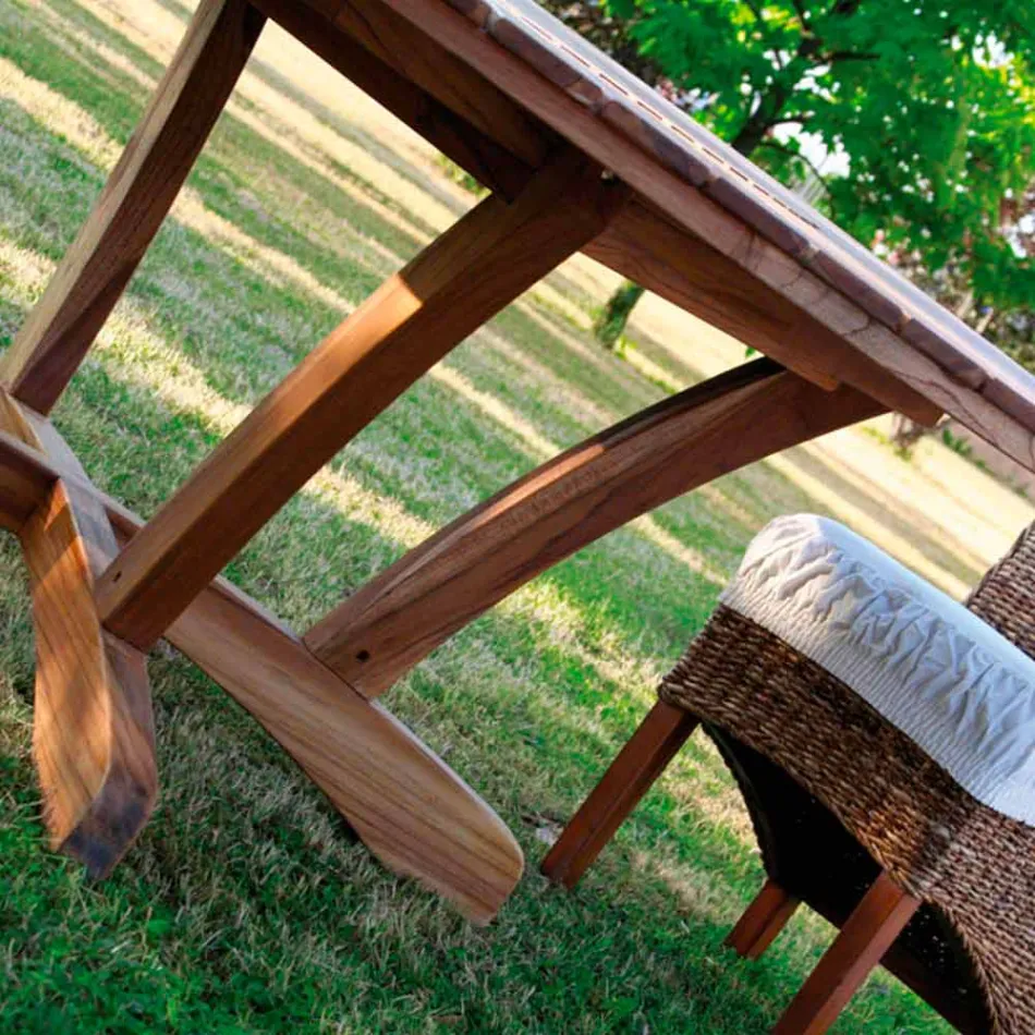 Tavolo tondo in teak e massello Real Table Viadurini
