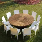 Tavolo tondo in teak e massello Real Table Viadurini