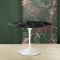 Tavolo Tulip Eero Saarine H 74 Rotondo in Marmo Verde Alpi Made in Italy - Scarlet