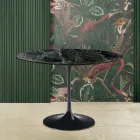 Tavolo Tulip Eero Saarine H 73 Rotondo in Marmo Verde Alpi Made in Italy - Scarlet Viadurini