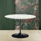 Tavolo Tulip Eero Saarinen H 73 con Piano in Marmo di Carrara Made in Italy - Scarlet Viadurini