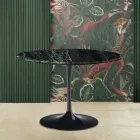 Tavolo Tulip Eero Saarinen H 73 con Piano in Marmo Verde Alpi Made in Italy - Scarlet Viadurini