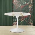 Tavolo Tulip Eero Saarinen H 74 con Piano Rotondo in Marmo Calacatta Oro - Scarlet