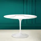 Tavolo Tulip Eero Saarinen H 73 in Calacatta Michelangelo Made in Italy - Scarlet Viadurini