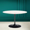 Tavolo Tulip Eero Saarinen H 73 in Ceramica Diamond Cream Made in Italy - Scarlet