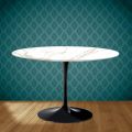 Tavolo Tulip Eero Saarinen H 74 in Ceramica Entzo Made in Italy - Scarlet