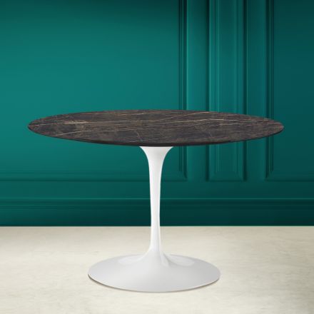 Tavolo Tulip Eero Saarinen H 73 in Ceramica Noir Desire Made in Italy - Scarlet Viadurini
