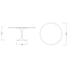 Tavolo Tulip Eero Saarinen H 73 in Ceramica Rem Made in Italy - Scarlet Viadurini