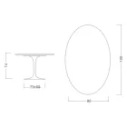 Tavolo Tulip Eero Saarinen H 73 Ovale in Ceramica Calacatta Michelangelo - Scarlet Viadurini