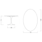 Tavolo Tulip Eero Saarinen H 73 Ovale in Ceramica Calacatta Michelangelo - Scarlet Viadurini