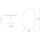 Tavolo Tulip Eero Saarinen H 73 Ovale in Ceramica Calacatta Michelangelo - Scarlet Viadurini