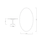 Tavolo Tulip Eero Saarinen H 73 Ovale in Ceramica Diamond Cream Made in Italy - Scarlet Viadurini